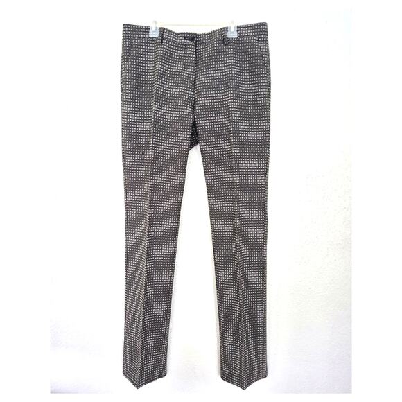 Etro Womens Pants Sz 10 Geometric Black Brown Italy Career Luxury Fall Winter